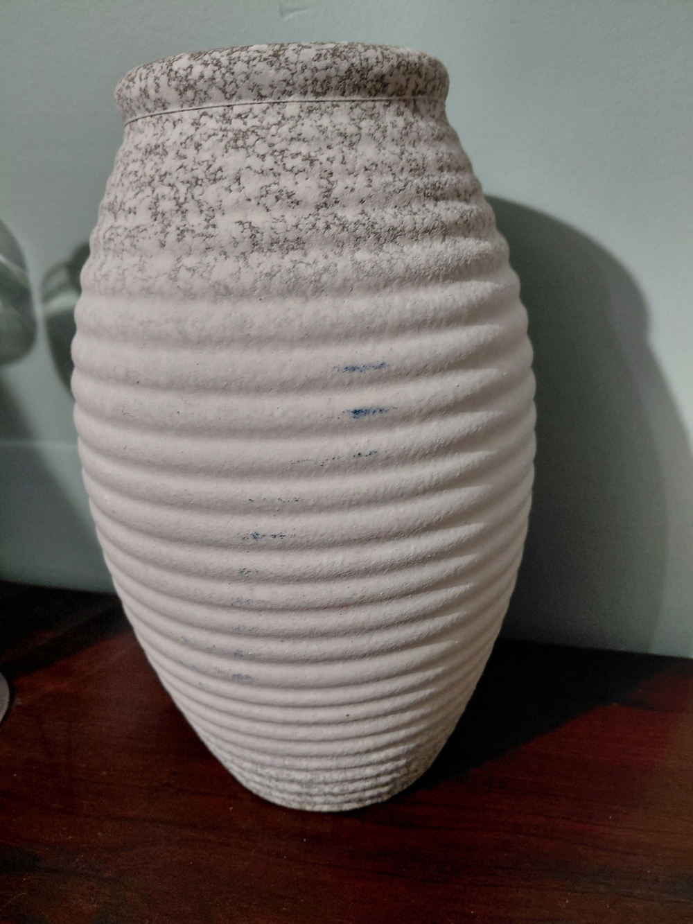 bloom White Ribbed Ceramic Vase